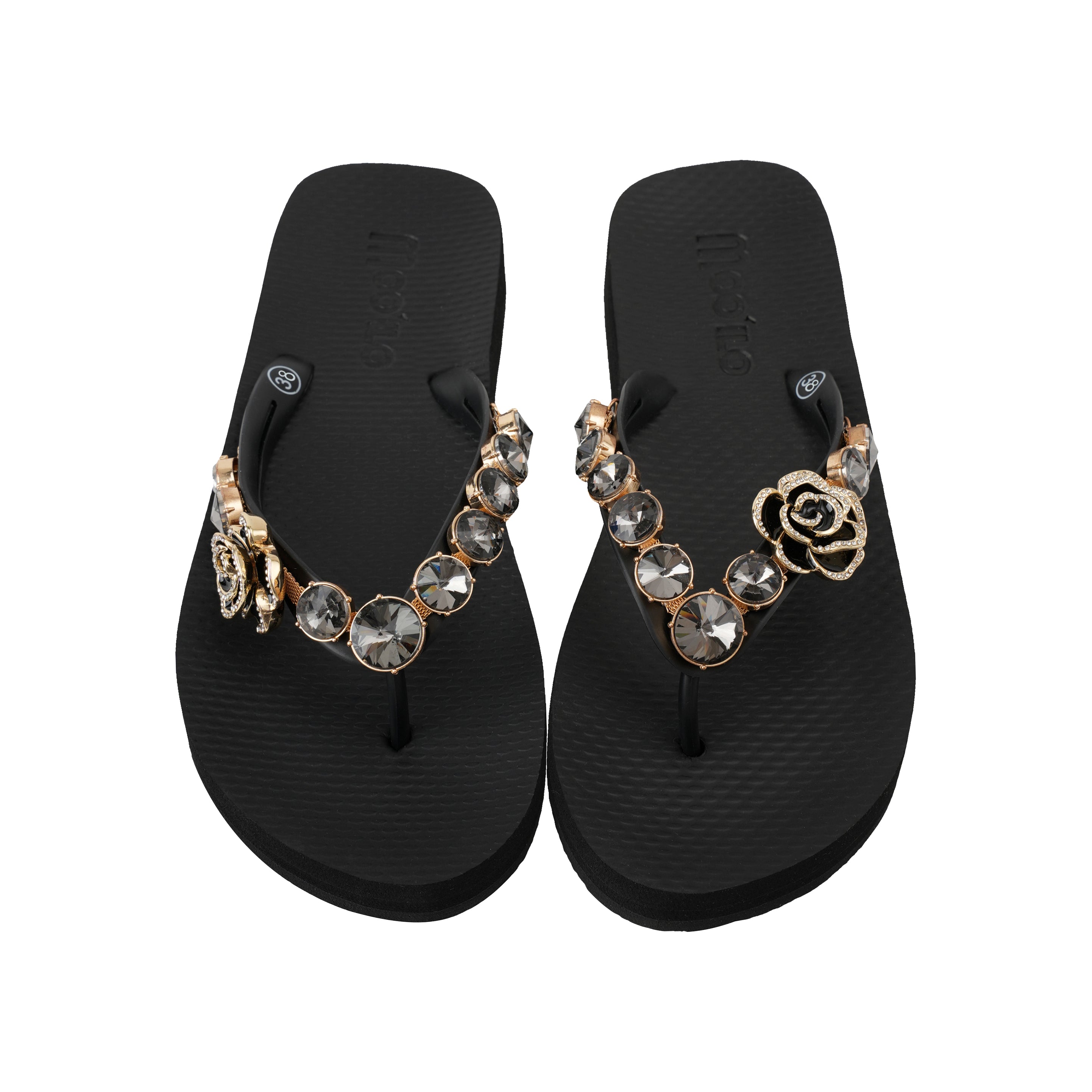 Flip-Flop / Rose - Schwarz-Gold
