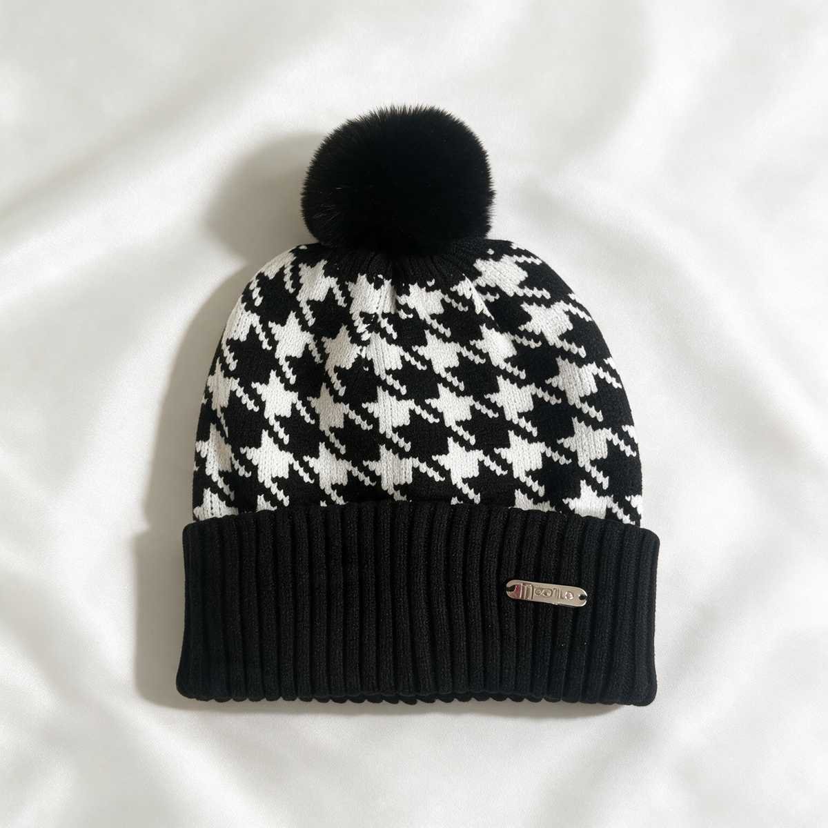 Cappelli & Sciarpe / Cappello pied de poule - Nero