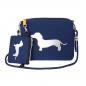 Preview: Tasche "Cleo" - Dackel - Blau - Silber