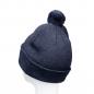 Preview: Mütze Peace Dunkelblau mit Bommel