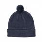 Preview: Mütze Peace Dunkelblau mit Bommel