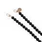 Preview: Handy / Taschenkette Schwarz Perlen 16 mm dick / Länge ca. 90 cm / Karabiner Gold