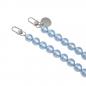 Preview: Handy / Taschenkette Hellblau Perlen 16 mm dick / Länge ca. 120 cm / Karabiner Silber