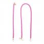Preview: Handy / Taschenkette Pink Perlen 16 mm dick / Länge ca. 90 cm / Karabiner Gold