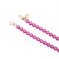 Preview: Handy / Taschenkette Pink Perlen 16 mm dick / Länge ca. 90 cm / Karabiner Gold