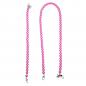 Preview: Handy / Taschenkette Pink Perlen 16 mm dick / Länge ca. 120 cm / Karabiner Silber
