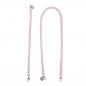 Preview: Handy / Taschenkette Rose Perlen 16 mm dick / Länge ca. 90 cm / Karabiner Silber