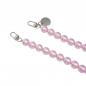 Preview: Handy / Taschenkette Rose Perlen 16 mm dick / Länge ca. 90 cm / Karabiner Silber
