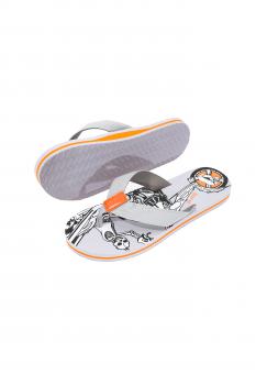 Herren Flip-Flops - Grey - Leather  /  Neopren Clutch