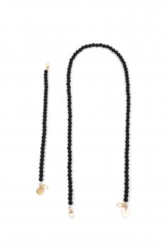 Handy / Taschenkette Black Perlen Lang