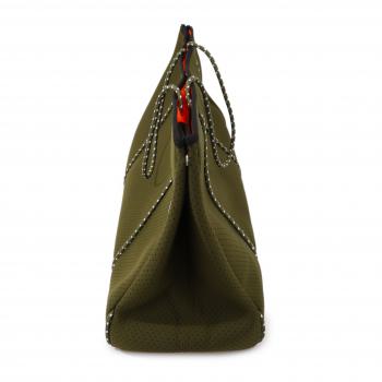 Preview: Neopren Tasche XL Khaki - Orange