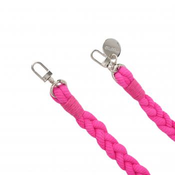 Handy / Taschenkette geflochten Pink / Länge ca. 95 cm / Karabiner Silber