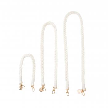 Preview: Handy / Taschenkette geflochten Weiß / Länge ca. 45 cm / Karabiner Gold