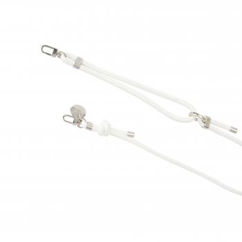 Handy / Taschenkette Weiß Tau / Länge ca. 120 cm verstellbar / Karabiner Silber