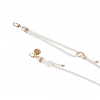 Handy / Taschenkette Weiß Tau / Länge ca. 120 cm verstellbar / Karabiner Gold