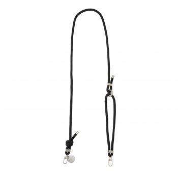 Preview: Handy / Taschenkette Schwarz Tau / Länge ca. 120 cm verstellbar / Karabiner Silber