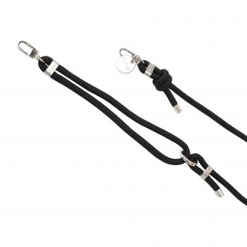 Handy / Taschenkette Schwarz Tau / Länge ca. 120 cm verstellbar / Karabiner Silber