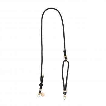 Preview: Handy / Taschenkette Schwarz Tau / Länge ca. 120 cm verstellbar / Karabiner Gold
