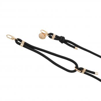 Handy / Taschenkette Schwarz Tau / Länge ca. 120 cm verstellbar / Karabiner Gold