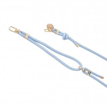 Handy / Taschenkette Hellblau Tau / Länge ca. 120 cm verstellbar / Karabiner Gold