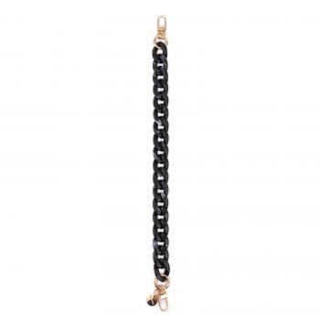 Preview: Handy / Taschenkette Schwarz Anker / Kurz / Länge ca. 20 cm / Karabiner Gold