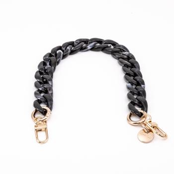 Handy / Taschenkette Schwarz Anker / Länge ca. 120 cm / Karabiner Gold