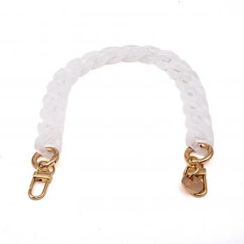 Handy / Taschenkette weiß Anker / Länge ca. 120 cm / Karabiner Gold