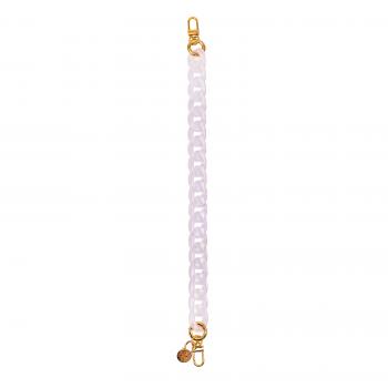 Preview: Handy / Taschenkette weiß Anker / Länge ca. 120 cm / Karabiner Gold