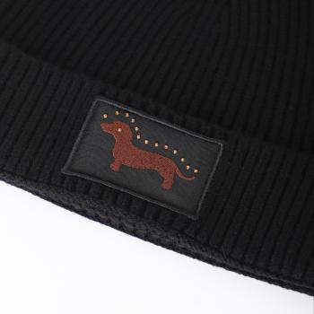 Preview: Dackel Mütze Schwarz