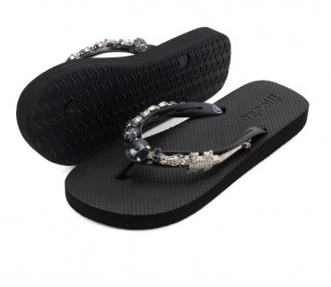 Preview: Black - Tiger /  Kunstleder Clutch