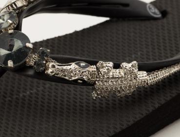 Preview: Black - Tiger /  Kunstleder Clutch