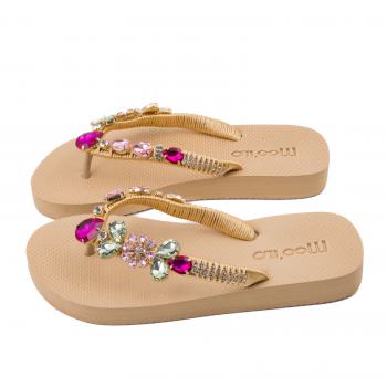 Preview: Beige - Band / Kunstleder Clutch