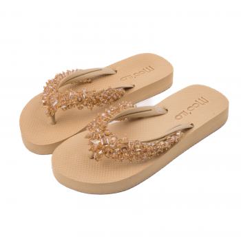 Beige - Spikes / Kunstleder Clutch