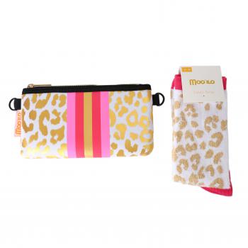 Socken Leo Weiß Gold - Leo Clutch Gr. 35 - 38