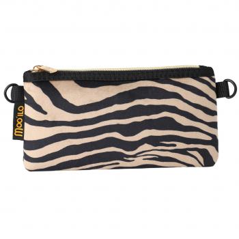 Minibag Samt: Zebra, Braun-Schwarz