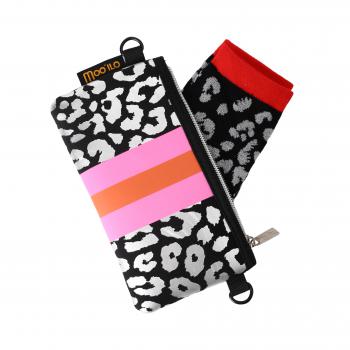 Socken Leo Schwarz Silber - Leo Clutch Gr. 39 - 42