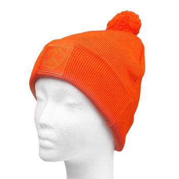 Mütze Peace Orange mit Bommel