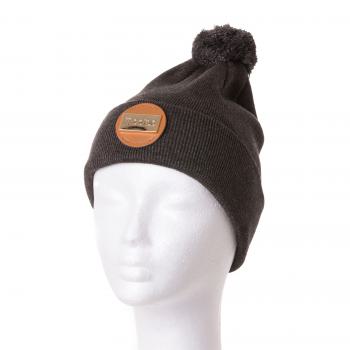 Schwarze Mütze mit Bommel