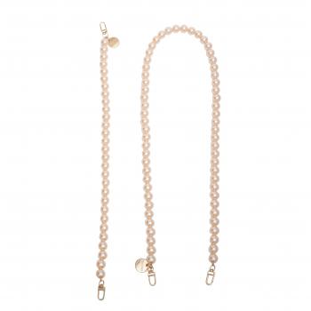 Preview: Handy / Taschenkette Gold Perlen 16 mm dick / Länge ca. 45 cm / Karabiner Gold