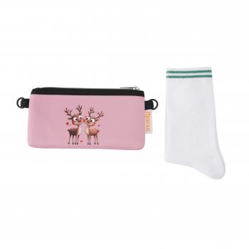 Preview: Socken - Hirsch Liebe - Neopren Clutch Gr. 39 - 42
