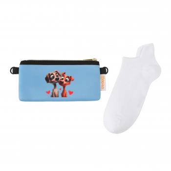 Preview: Socken - Hunde Liebe - Neopren Clutch Gr. 36 - 39