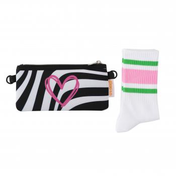 Preview: Socken - Wellen Herz Pink - Neopren Clutch Gr. 36 - 39
