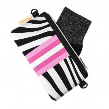 Socken - Wellen Schwarz - Silber  - Neopren Clutch Gr. 39 - 42