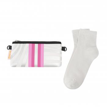 Preview: Socken - Wellen Weiß - Silber - Neopren Clutch Gr. 39 - 42