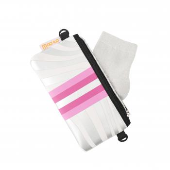 Socken - Wellen Weiß - Silber - Neopren Clutch Gr. 36 - 39