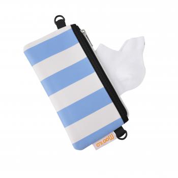 Socken - Streifen Weiß - Blau - Neopren Clutch Gr. 39 - 42