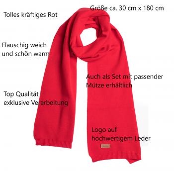 Mütze und Schal im Set in Rot