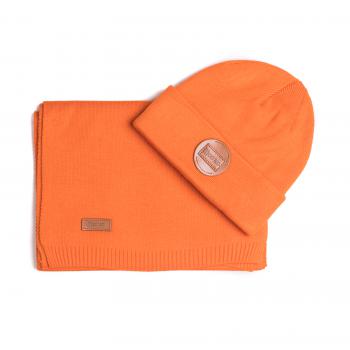 Mütze und Schal im Set in Orange