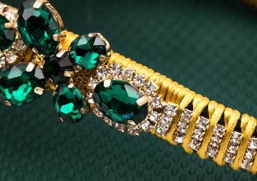 Preview: Darkgreen Band Gold / Kunstleder Clutch Preview: Darkgreen Band Gold / Kunstleder Clutch