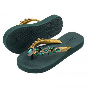 Preview: Darkgreen Band Gold / Kunstleder Clutch Preview: Darkgreen Band Gold / Kunstleder Clutch